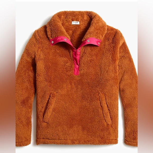J.Crew Sherpa pullover with pockets size medium - Picture 1 of 4